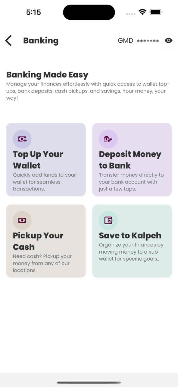 ZApp Banking Interface